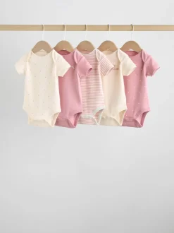 Coeur rose - Bébé Manches courtes Bodysuits 5 Pack