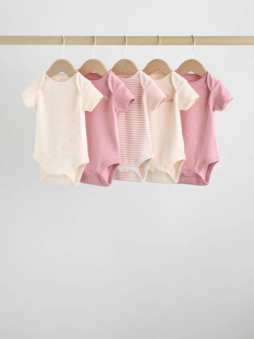 Coeur rose - Bébé Manches courtes Bodysuits 5 Pack