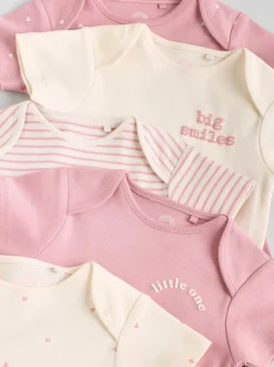 Coeur rose - Bébé Manches courtes Bodysuits 5 Pack