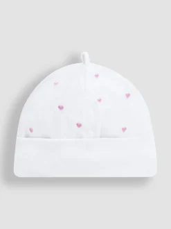 Coeur rose - Bonnet bébé JoJo Maman Bébé en coton brodé