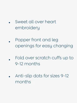 Coeur rose - Dors-bien bébé JoJo Maman Bébé en coton brodé