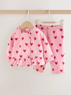 Coeur rose - Ensemble haut et Leggings 2 Pieces (0mois-2ans)