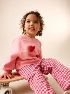 Coeur rose - Ensemble Sweat-shirt et Pantalons Amples (3mois-7ans)