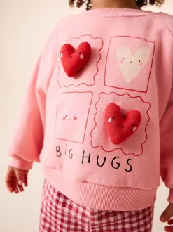 Coeur rose - Ensemble Sweat-shirt et Pantalons Amples (3mois-7ans)