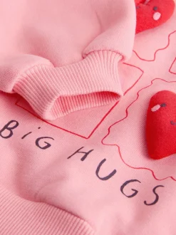 Coeur rose - Ensemble Sweat-shirt et Pantalons Amples (3mois-7ans)