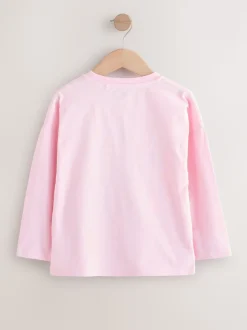 Coeur rose - Haut à manches longues à sequins (3-16ans)