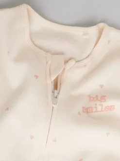 Coeur rose - Lot de 3 dors-bien bébé à fermeture éclair bidirectionnelle (0-2ans)