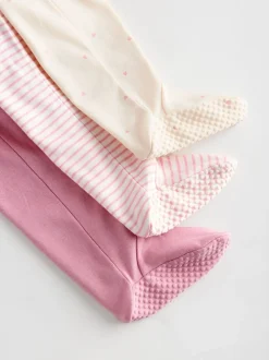 Coeur rose - Lot de 3 dors-bien bébé à fermeture éclair bidirectionnelle (0-2ans)