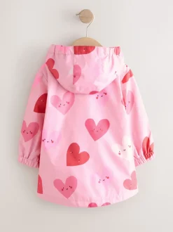 Coeur rose - Veste Cagoule imprimée imperméable (3 mois-7 ans)