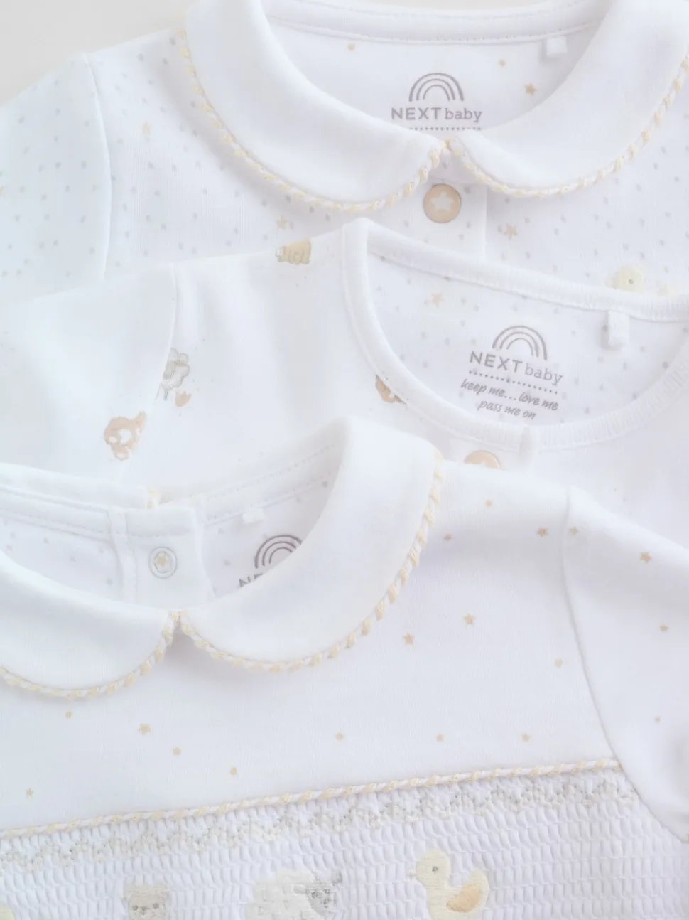 Col blanc - Combinaisons de nuit pour bébé 3 Pack (0-2ans)