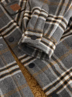 Col Gris À carreaux borg - Veste-chemise doublée (3-16ans)