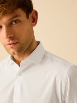 Col Penny blanc - Chemises intelligentes faciles d’entretien à poignets simples