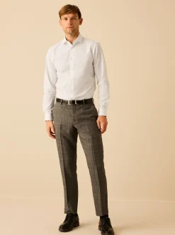 Col Penny blanc - Chemises intelligentes faciles d’entretien à poignets simples