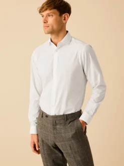 Col Penny blanc - Chemises intelligentes faciles d’entretien à poignets simples