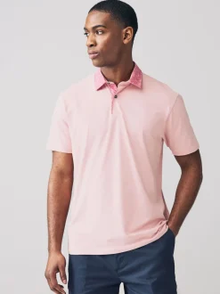 Col tissé rose / bleu / blanc - Polo en jersey Manches courtes 3 Pack