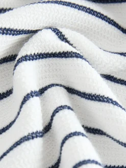 Col zippé à rayures bleu marine et blanc - Ensemble polos et shorts de manches (3mois-7ans)