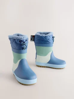 color block bleu - Bottes en caoutchouc thermique Thinsulate™ avec extrémité doublée