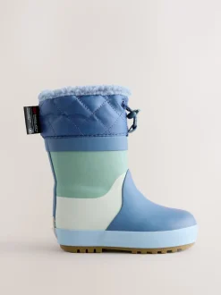 color block bleu - Bottes en caoutchouc thermique Thinsulate™ avec extrémité doublée