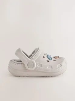 Coloris neutre imprimé dinosaure - Sabots chaussons