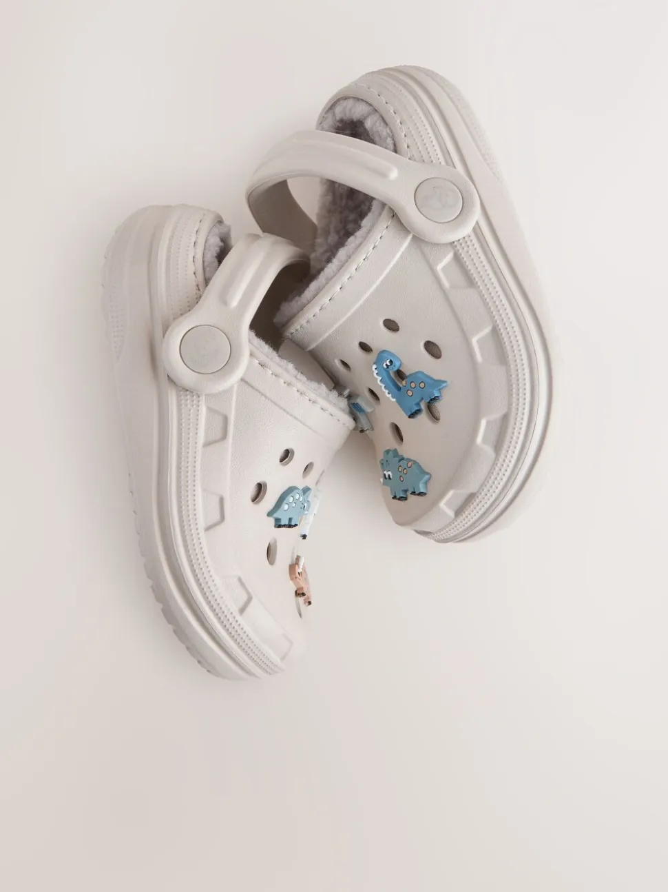 Coloris neutre imprimé dinosaure - Sabots chaussons