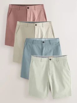 Coloris pastel - Ajustement droit - Short chino extensible 4 Pack