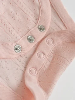 Coloris pastel - Lot de 5 bodys à manches courtes en maille pointelle pour bébé