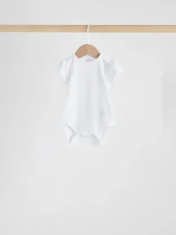 Coloris pastel - Lot de 5 bodys à manches courtes en maille pointelle pour bébé