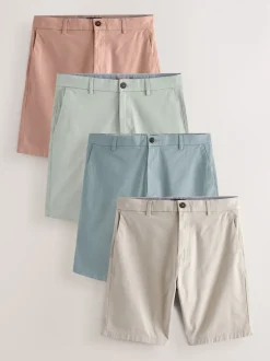 Coloris pastel - Slim Fit (Slim Fit) - Short chino extensible 4 Pack