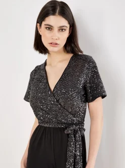 Combinaison à sequins Apricot chevrons