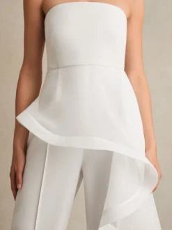 Combinaison bandeau Reiss Rhiannon à volants en soie ample