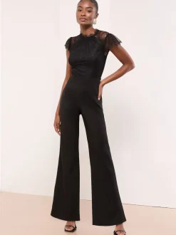 Combinaison Lipsy à manches courtes à col haut en dentelle