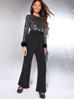 Combinaison Lipsy Sequin avec poignets en fausse fourrure (5-16ans)