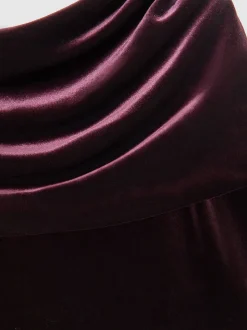 Combinaison sans bretelles drapée en velours Reiss Andria