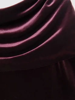 Combinaison sans bretelles drapée en velours Reiss Andria