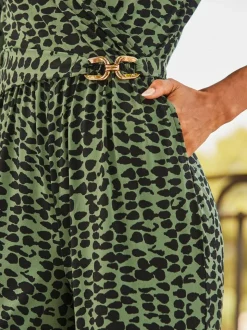 Combinaison Sosandar enveloppante à imprimé abstrait