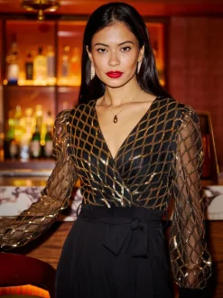 Combinaison Yumi enveloppante à sequins