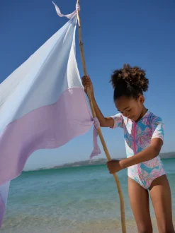 coquille Bleu - Maillot de bain Sunsafe à manches courtes (3mois à16ans)