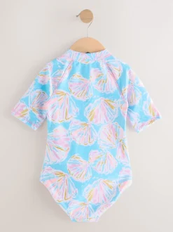 coquille Bleu - Maillot de bain Sunsafe à manches courtes (3mois à16ans)