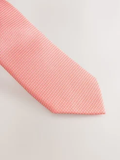 corail - Ensemble cravate et pochette texturées