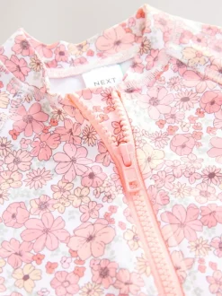 Corail Rose Ditsy Fleuri - Maillot de bain longue jambe Sunsafe (3mths-7yrs)