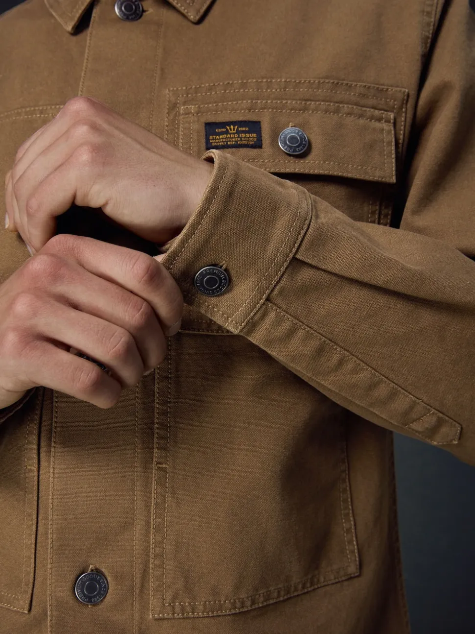 Couleur pierre naturelle - Canvas Shacket 100% Coton Surchemise