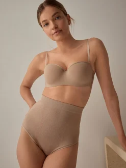 Couleur praline - Slips gainants fermes sans coutures pour le contrôle du ventre