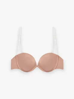 Couleur praline - Soutien-gorge lissant sans bretelles à dos clair A-E