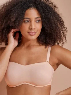 Couleur praline - Soutien-gorge bandeau sans bretelles DD+ sans rembourrage Minimise