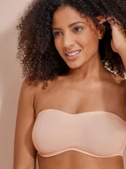 Couleur praline - Soutien-gorge bandeau sans bretelles DD+ sans rembourrage Minimise