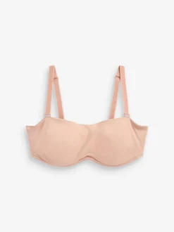 Couleur praline - Soutien-gorge bandeau sans bretelles DD+ sans rembourrage Minimise