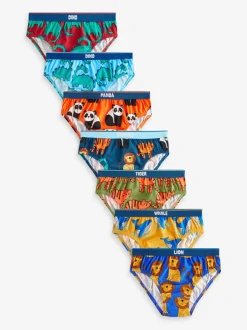 Couleurs vives à imprimé animal - Lot de 7 slips en coton (1.5-10ans)