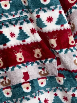 Couverture à capuche JoJo Maman Bébé imprimé Noël