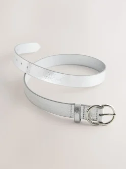 Craquelé Argent - Ceinture régulière en PU
