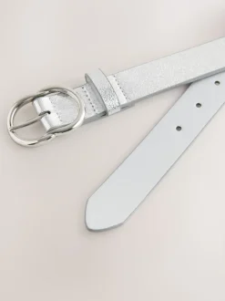Craquelé Argent - Ceinture régulière en PU